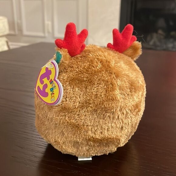 Ty Beanie Ballz 2011 Hoofer the Round Reindeer Excellent Condition NWT 5” - Picture 3 of 10